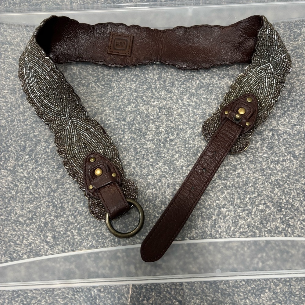 Anthropologie Jasper and Jeera Brown and Silver Women's Belt